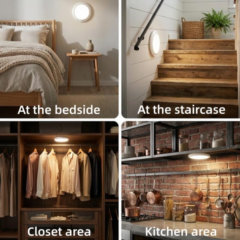 Smart Motion Sensor Ceiling Light, Indoor Lighting, Infrared Remote Control, Wireless, Automatic Dimming, Timer Switch, Color Temperature Adjustable, Type-C Charging #GLOBAL PICKS