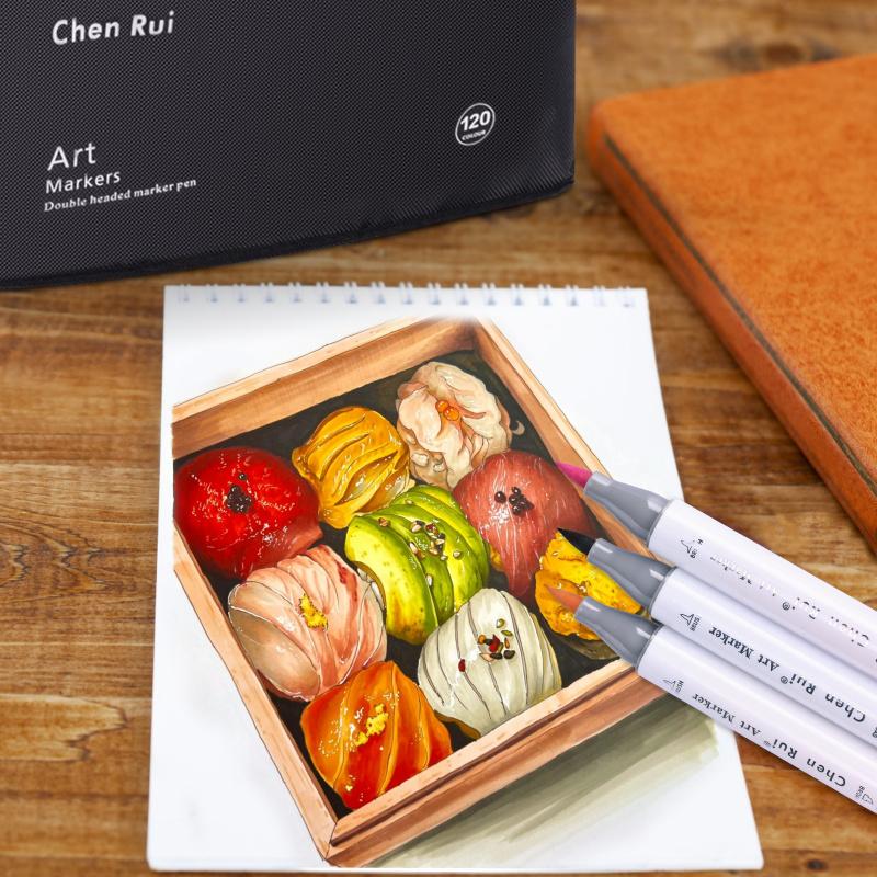 48/60/80/120/168 Colors Alcohol Markers Set, Marker Pen Set, With Bleeding-Proof Drawing Mat, Brush&ChiselDual Tips Art Markers for Coloring,Sketching,Card Making and DIY Patinting-for Adults and Students -Refillable