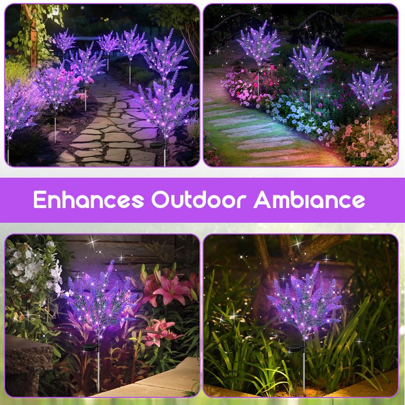 Solar Powered Lavender LED Landscape Light, Ipx4 Waterproof, No Ground Plug Needed, Outdoor Garden Decoration, Home Patio Ambiance, Garden Lighting, Garden Decor Lights, Solar Decorative Lights
