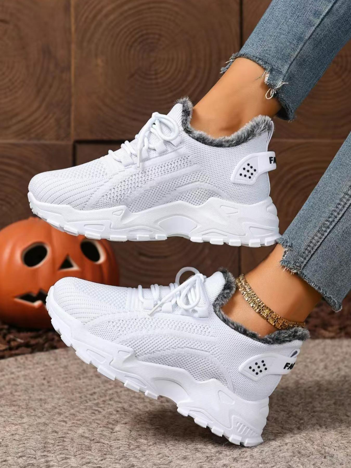 Women's Large Size Winter Warm Fleece Boots, Casual Snow Boot Lining, Comfortable Winter Shoes, Affordable Women's Insulated Boots Footwear