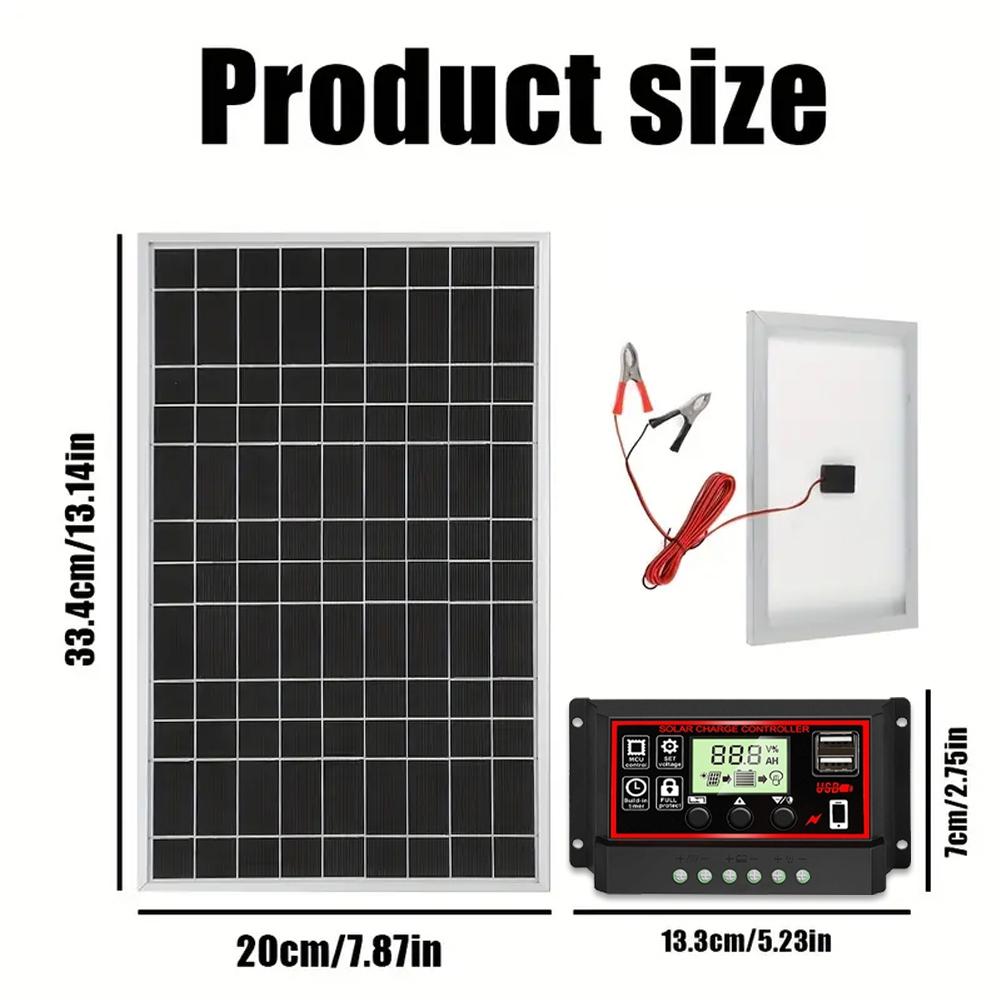 Single Crystal Silicon Solar Panel Kit, Solar Charger, Car Charger with 80a/100a Controller, Output 12V-18v-24v Dc Interface
