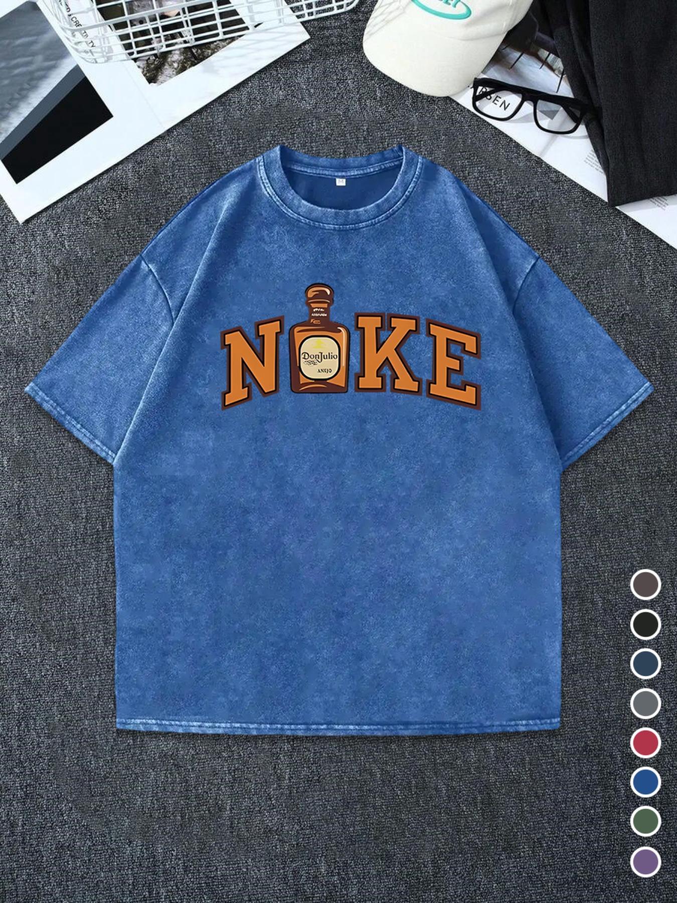 Men's Regular Fit Nose Print Round Neck Graphic Tee, Vintage Trendy Casual Short Sleeve T-shirt for Daily Wear, Men's Summer Outfit, Top