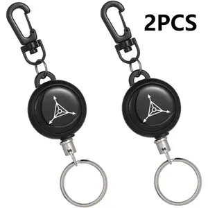2pcs Randomization Easy Pull Buckle Wire Rope Retractable Keychain Anti Loss Anti Theft Anti Retractable Stretch Elastic Key Keychain Loss Prevention