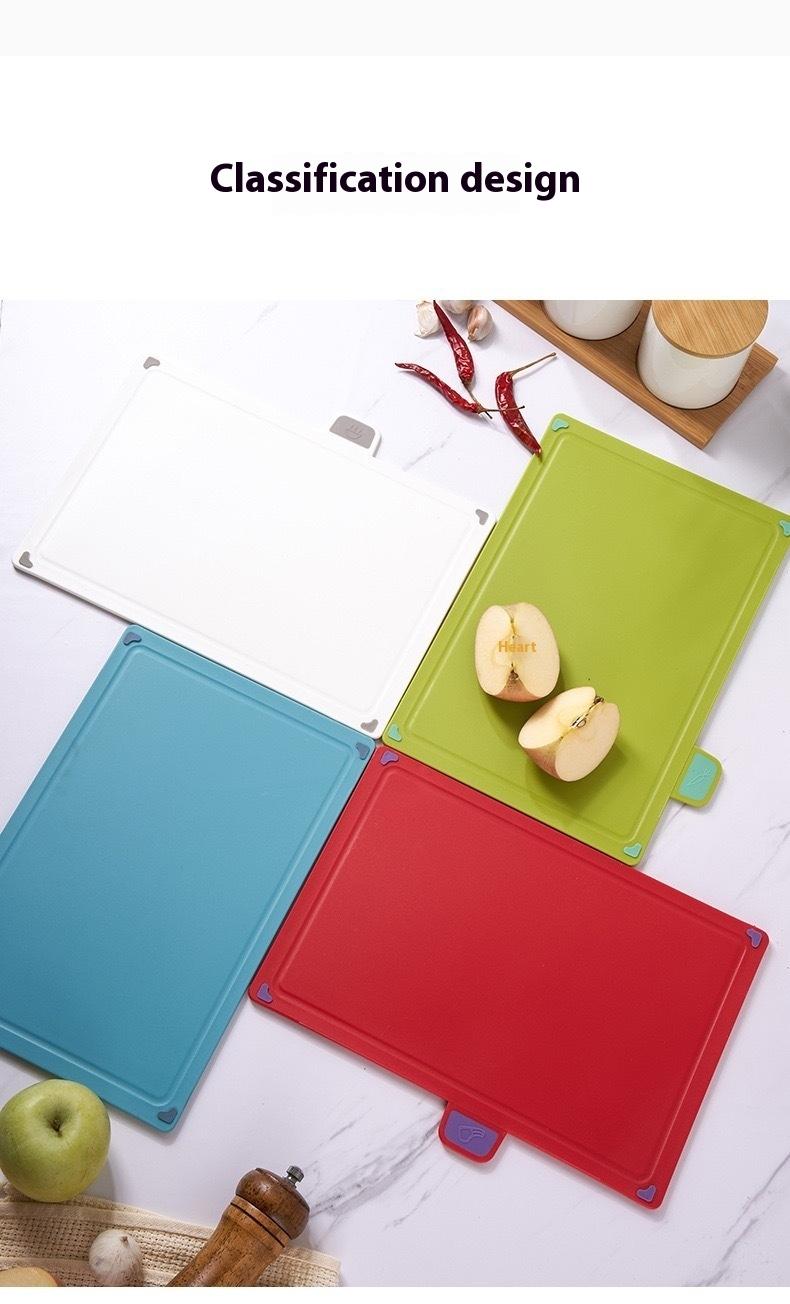 Color Coded PP Plastic Cooking Cutting Board Set Kitchen Multi Functional Chopping Boards for Fruits Vegetables Meat Dishwasher Safe Non Toxic