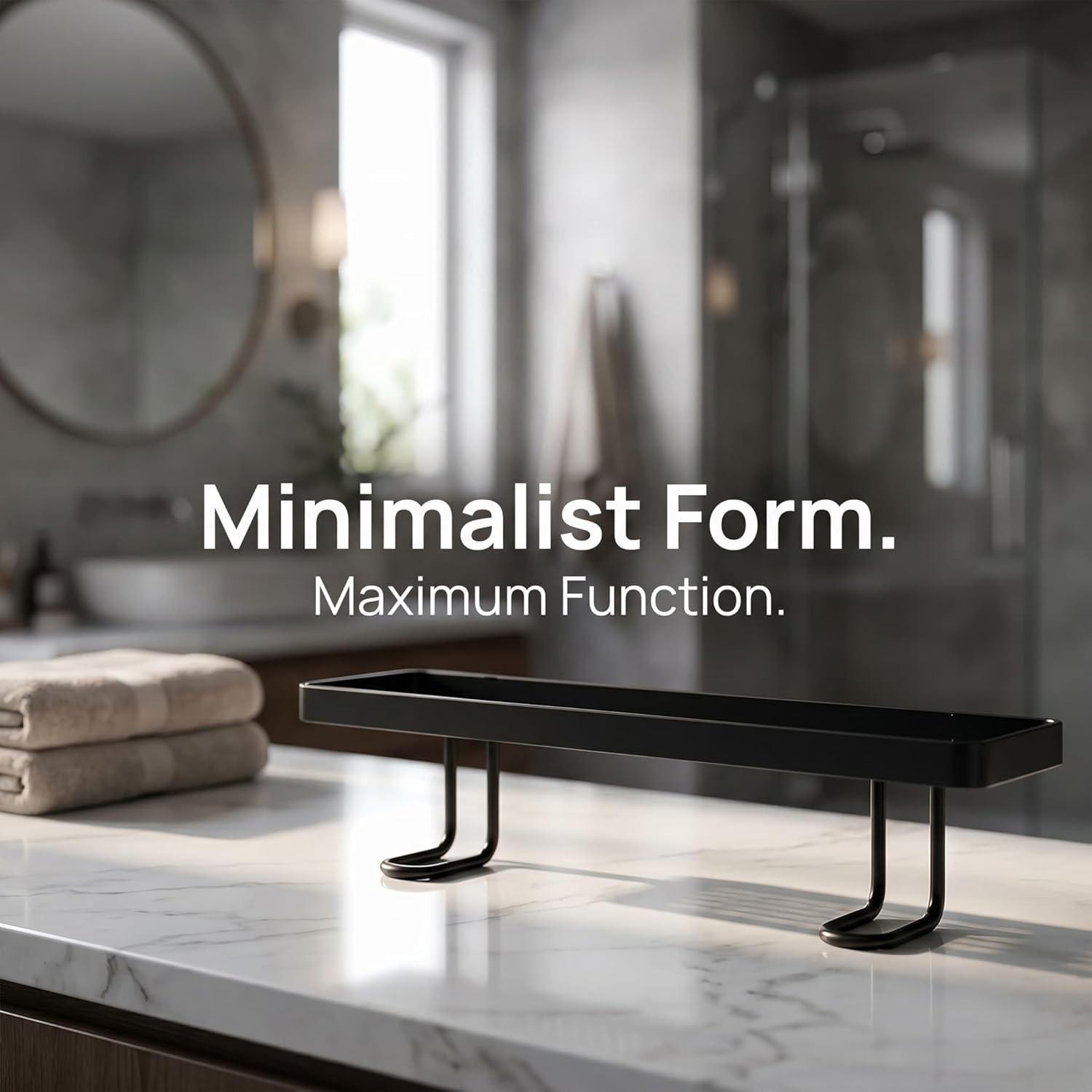 Over the Sink Shelf No Drill No Glue, Over The Sink Shelf Bathroom Organizer, No Drill Behind The Faucet Sink Organizer with U-Shaped Design, Space Saving Smart Sink Organizer Rack