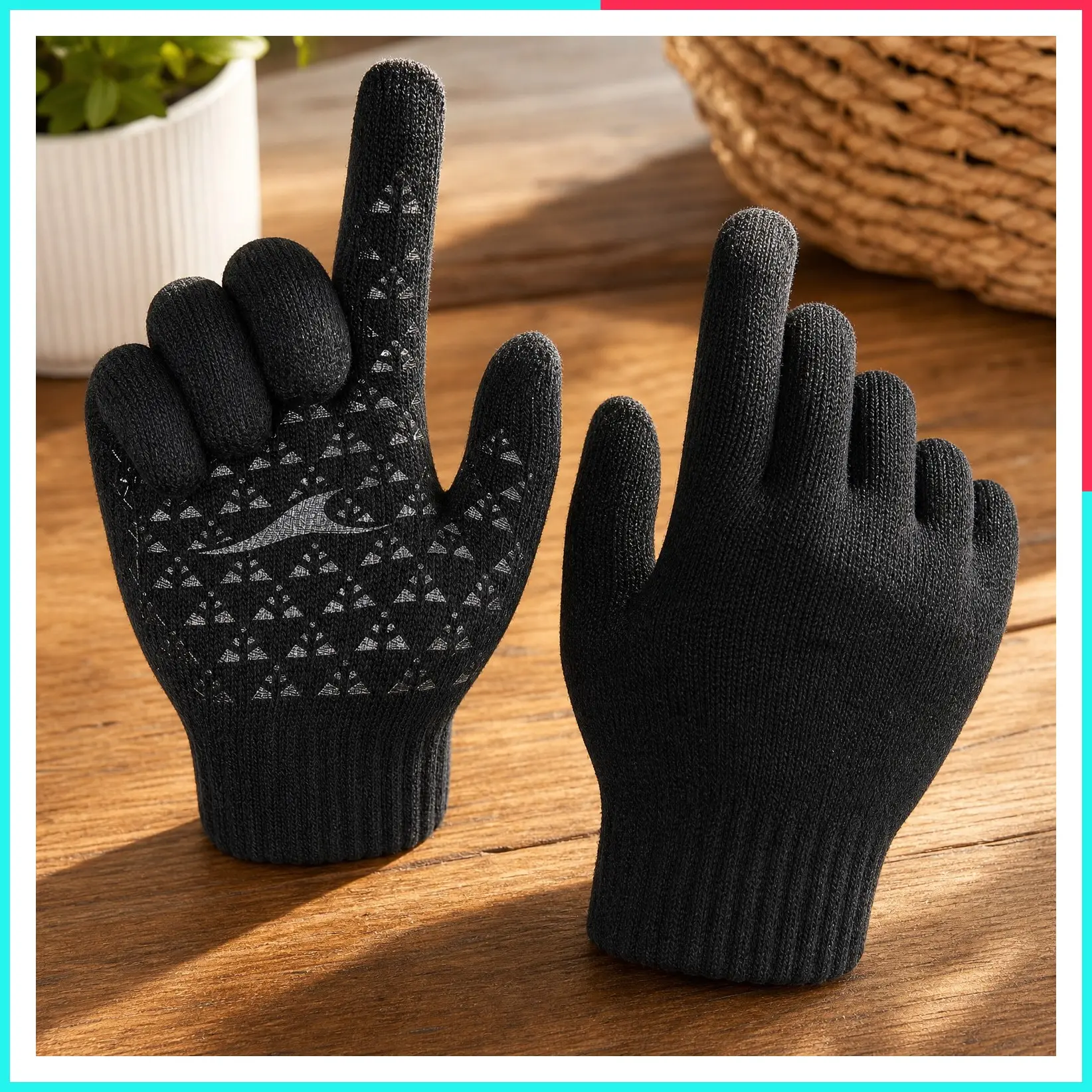 Winter Touchscreen Gloves for Men and Women - Soft Knit Lining, 3-Finger Touchscreen, Anti-Slip Silicone Grip, Four-Way Stretch for Running, Driving & Commuting
