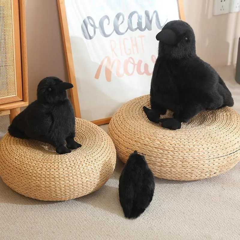 30cm Realistic Crow Soft Plush Toy - PP Cotton Stuffed Raven, Wholesale Unisex Halloween Gift for 3+ Yr Kids, Drop Shipping Option, House Decoration & Transportation-Friendly Bird Lover Toy