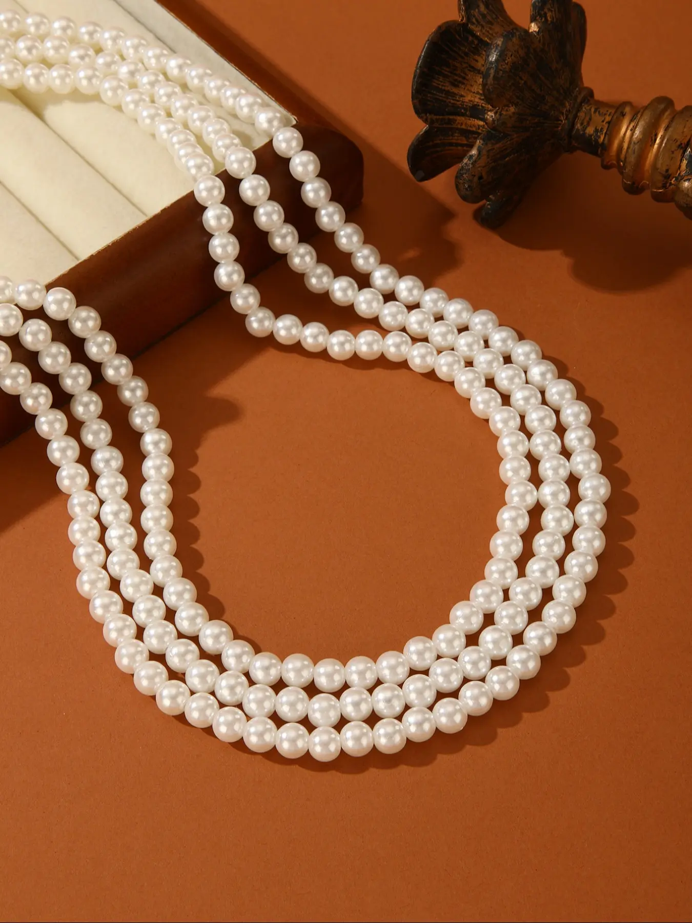 Elegant Vintage Adjustable Multi-Layer Pearl Necklace, Long Beaded Costume Jewelry for Women, Perfect for Weddings and Daily Wear
