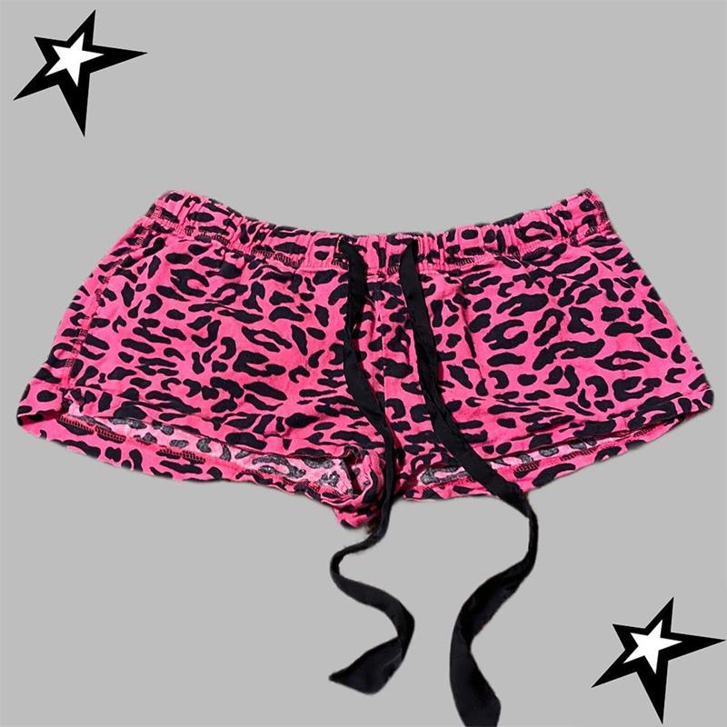 Y2K Shorts Harajuku Leopard Print Women Rock Gothic Retro Pants Hip Hop Streetwear Spice Girls Hot pants Punk Sexy Trousers