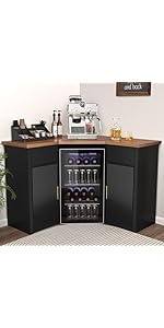 GDLF Large Coffee Bar Cabinet with Fridge Space, Mini Fridge Cabinet with Wine Storage, Buffet Sideboard Table for Home, Fluted Modern Design,53.2" L