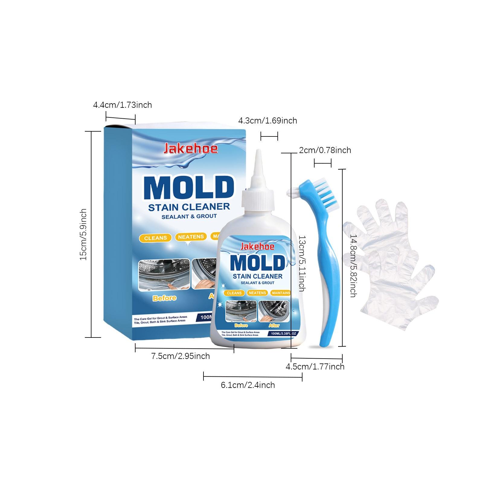 Jakehoe Mold Remover Gel for Bathroom Tiles, Washing Machine Seals, Home Gaps, Effective Cleaning Gel, Easy to Use, Long-Lasting Results