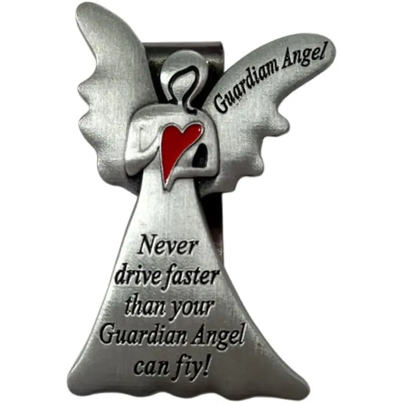 Guardian Angel Visor Clip, Religious Present, 1 count | Never Drive  Than Your Guardian Angel Can Fly  Driver Safety Driving Medal Accessories for Driver