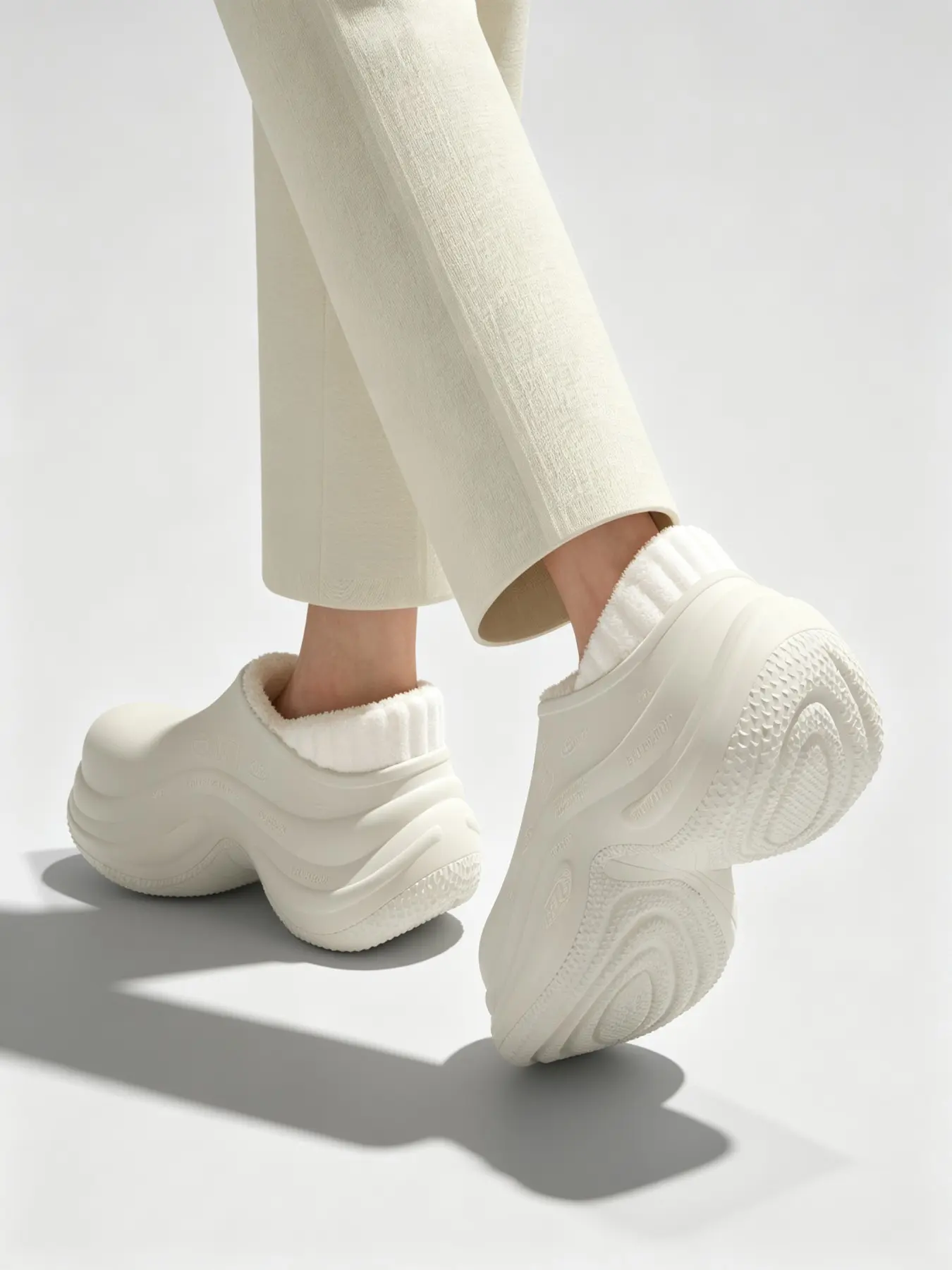 Women's Plush Clogs with Soft Faux Fur Lining, Cozy Winter Slip on Platform Slippers, Indoor Outdoor Comfort, Warm Footwear, Fuzzy House Shoes