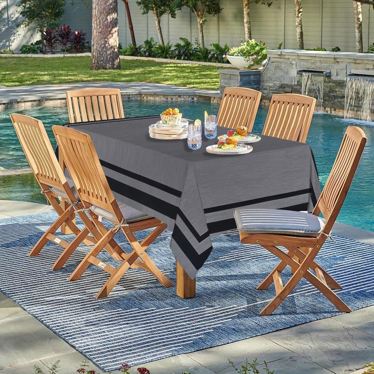 JIT 1pc 2D flat retro gray line pattern rectangular tablecloth, suitable for kitchen, living room, and dining table, kitchen accessory, party, room & outdoor decorative tablecloth, a tablecloth gift for friends, Rectangle tablecloth