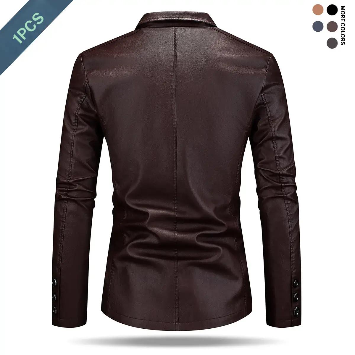 Men's Retro Jacket Chic Street Style Faux Leather Jacket For Fall Winter
