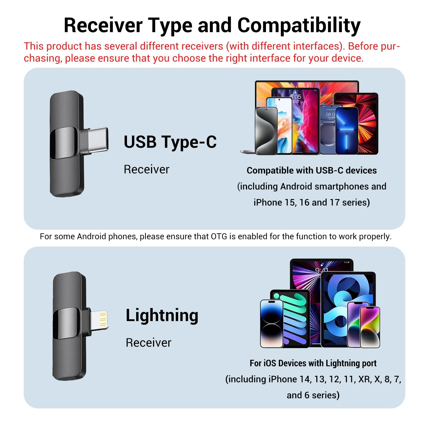 Wireless Lapel Microphone with Noise Reduction, Plug-and-Play Phone Mic for iPhone and Android, Professional Recording Mic for Live Streaming, Shorts Videos, Vlog, Interview, Online Classes, Lavalier Mic, Clip on Mic Wireless Lapel Microphone with Noise Reduction, Plug-and-Play Phone Mic for iPhone and Android, Professional Recording Mic for Live Streaming, Shorts Videos, Vlog, Interview, Online Classes, Lavalier Mic, Clip on Mic