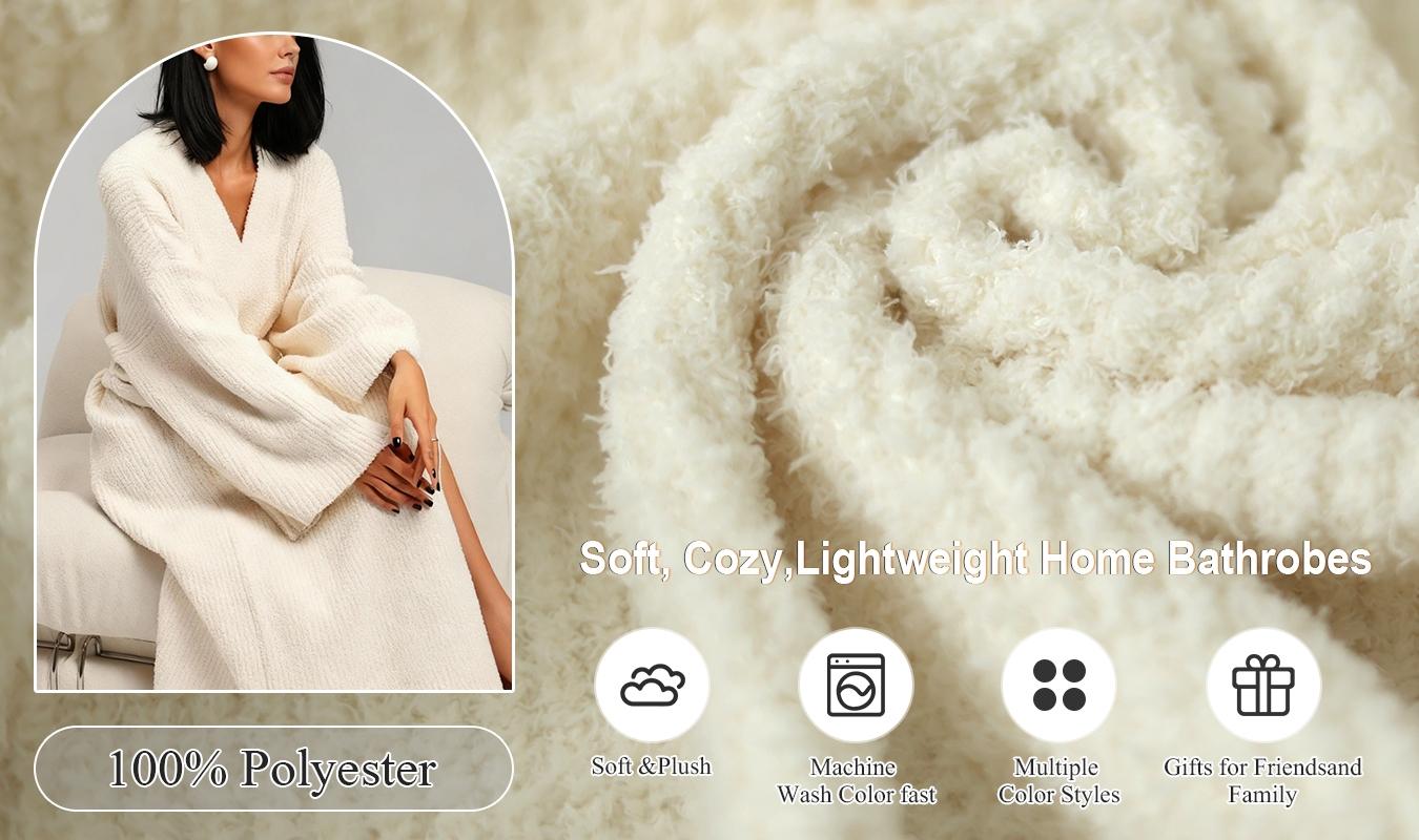【COZY Soft Plush Feel】Women's Double-Sided Fleece Robe｜Thickened Long Plush Loungewear｜Warm Flannel Pajamas for Fall & Winter｜Soft, Cozy, and Wearable Indoors & Outdoors