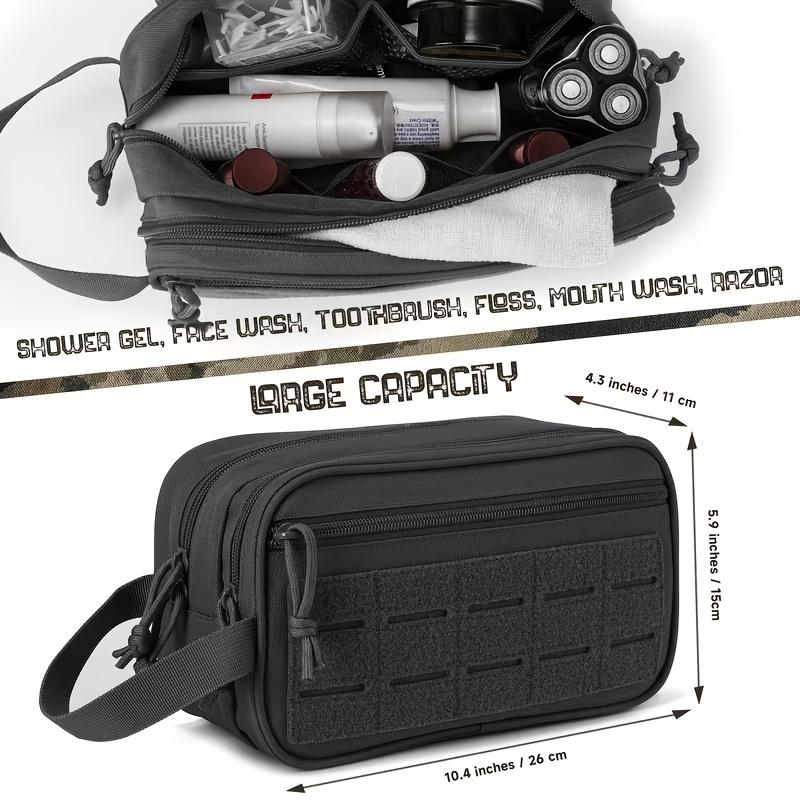 High Density Multifunctional Storage Pouch, Large Capacity Molle Gym Toiletry Bag with Waterproof Compartments for Business Travel, Camping & Outdoor Activities