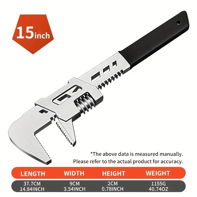 Adjustable Right Angle Wrench, Rust-Resistant High Carbon Steel, Durable F-Type Kitchen and Bathroom Pipe Wrench, Ideal for Hex Bolts and Pipes