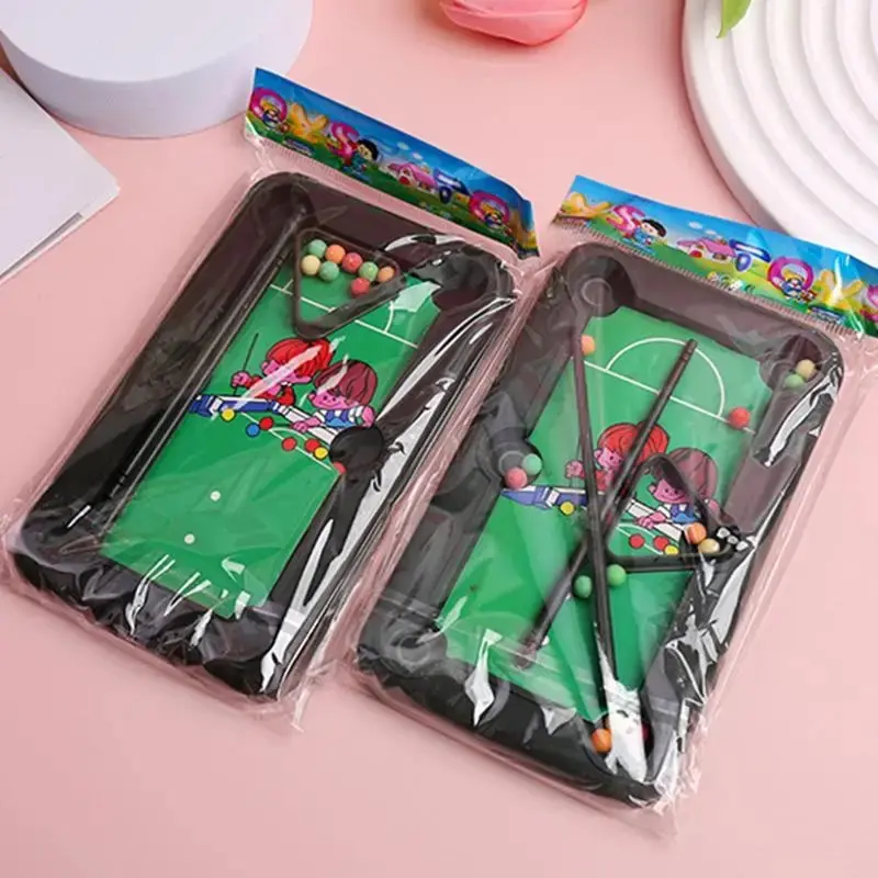 Mini Pool Table game Tabletop Desktop Billiards Snooker Game with 2 Sticks and Balls Home Office Desk Stress Relief toy Games