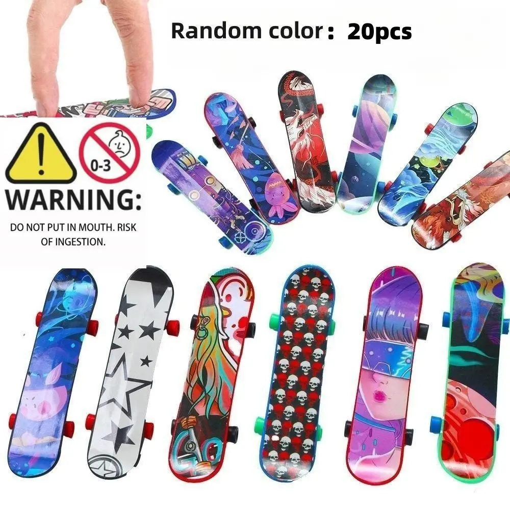 20 Pieces Finger Skateboard Set, Kids Birthday Party Gift, Fidget Gift, Easter Classroom Prize Toy, Party Decoration for Boys and Girls