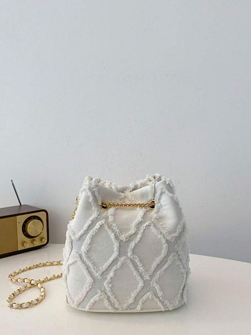 Women's Elegant Faux Pearl Decorated Crossbody Bag, Exquisite Trendy Metal Drawstring Crossbody Bag, Fashionable Bag for Daily Use, Crossbody Shoulder Purses
