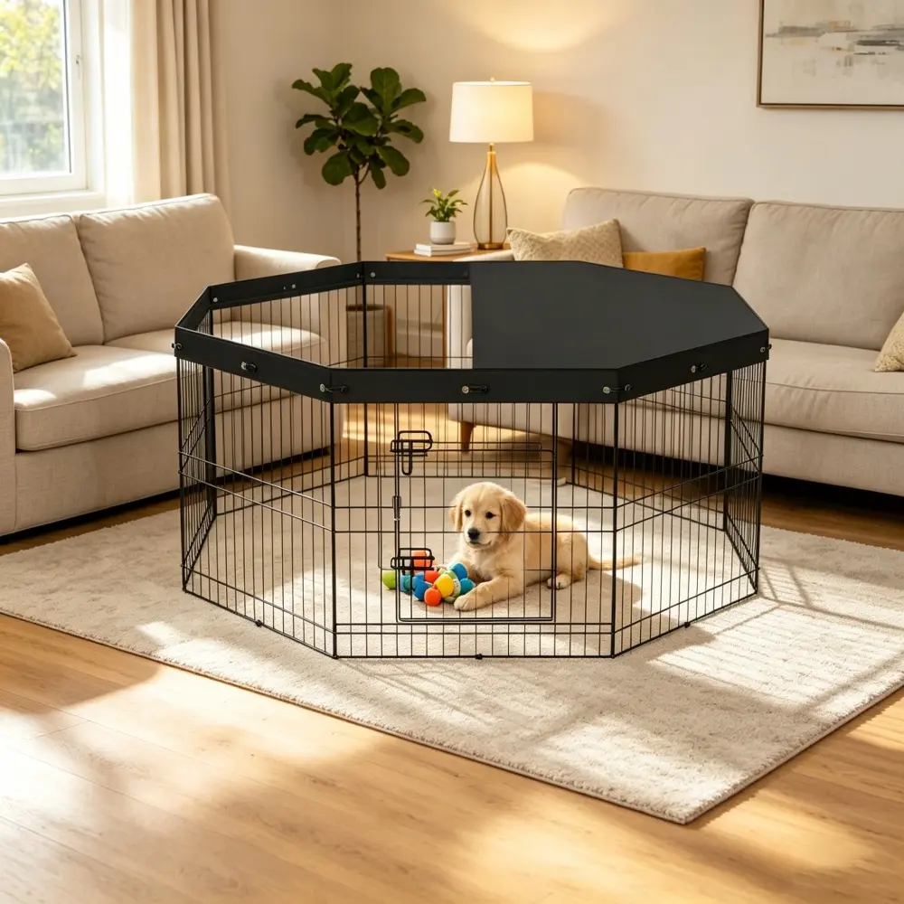 pet fence Adjustable 24" Pet Playpen for Independent Space