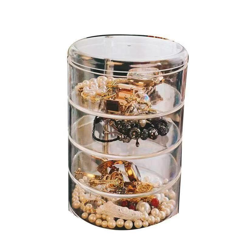 Elegant Storage Box for Jewelry, Hair Accessories, Small Items, Rotating Design, Large Capacity Desktop Organizer, Stylish and Practical