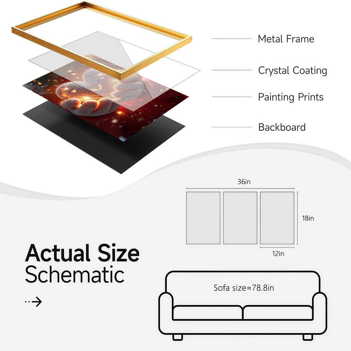 3 Counts Aluminum Alloy Framed Painting, Purple Irises And Glowing Heart Flower Art Pictures, Home Decoration For Living Room, Bedroom, Office, Restaurant, Hallway Wall Decor, Odorless Print Artwork, Luxury Perfect Gift For Friends And Family