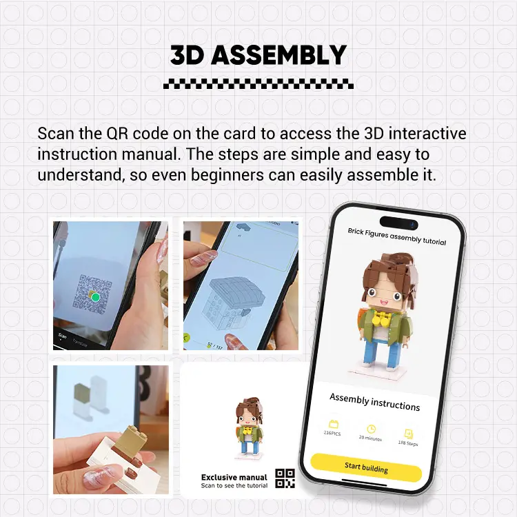 Product Introduction of Mother's day gift Customizable Mini Brick Figure with Key Chain Set – Personalized Gift for Any Occasion Based on Your Photo 39