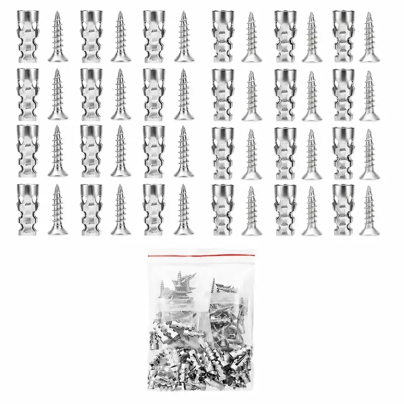 6*14mm Door Hinge Thread Repair Screws, 30Pack/60Pack Short Expansion Wall Anchors, Stripped Thread Repair Fixer for Cabinet, Tile, Stone and Partition Hinge Mounting