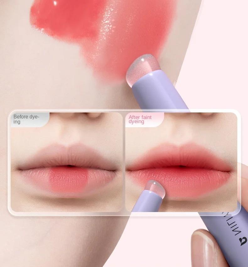 Silicone Lip Brush with Cap, Portable Lipstick Applicator | ABS Handle for Even Blending & No-Smudge | Hygienic Lip Liner Tool for Matte Liquid Lipstick Beauty Travel Brush