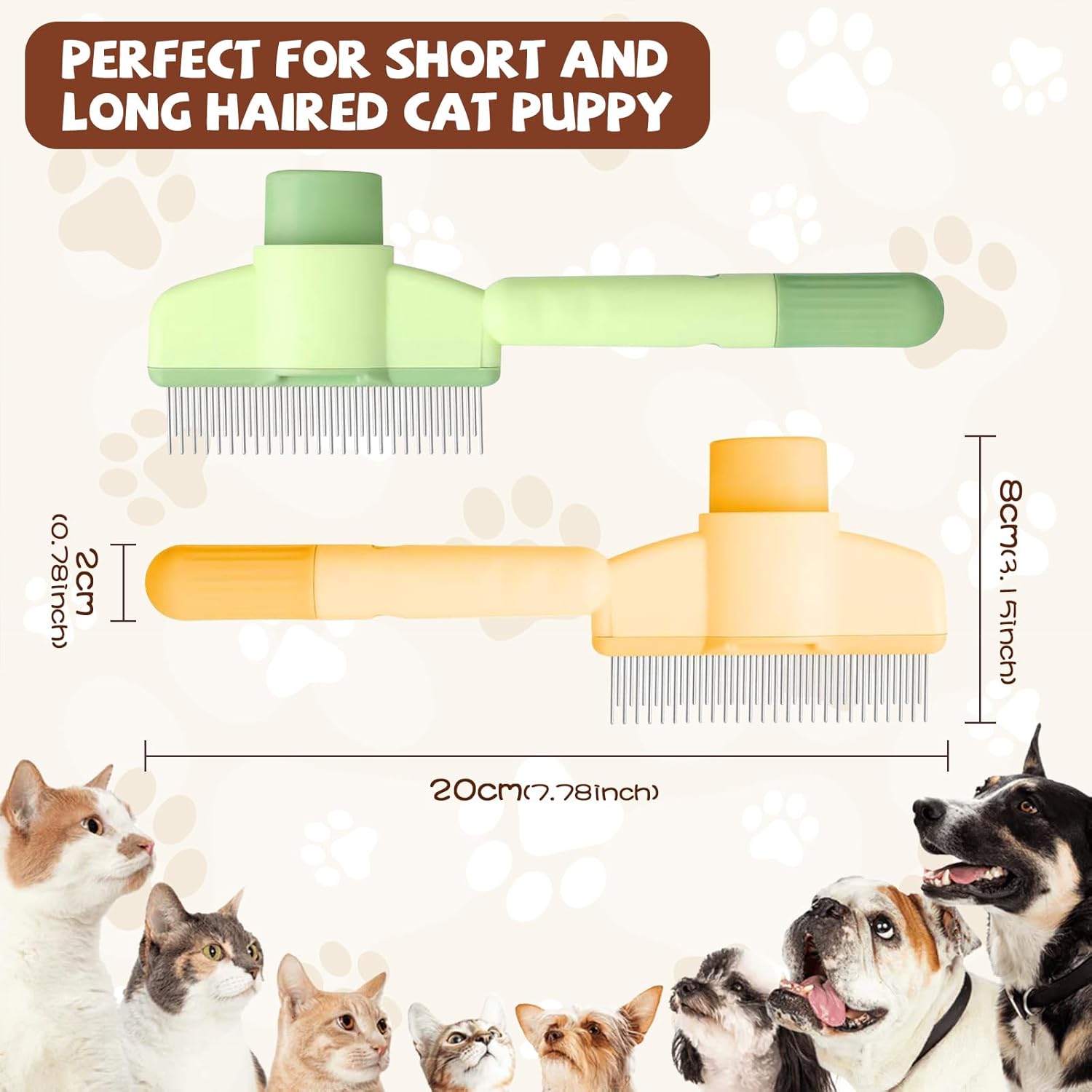 Avatore Cat Brush, Multi-Functional Pet Grooming Tool, Reduces Shedding & Pain Relief, Suitable for Short Hair Cats & Long Hair Cats