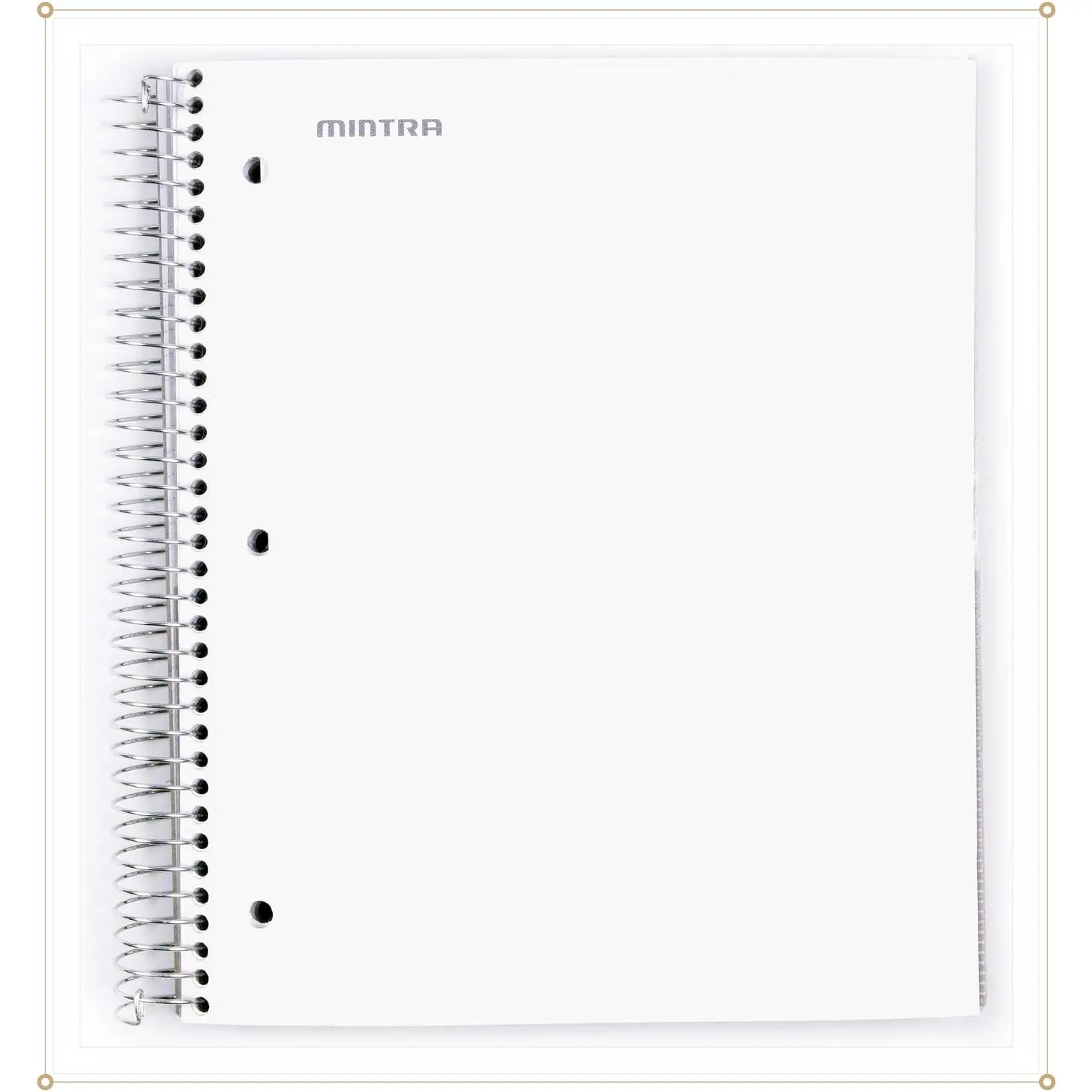 Office Durable Spiral Notebooks, 5 Subject (White, College Ruled 1pk)