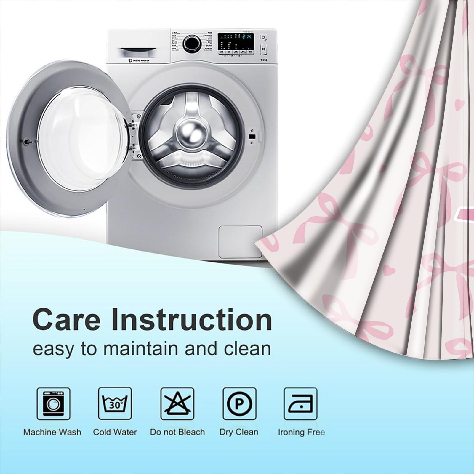 2Pcs Pink Romantic Ballet Bow Alphabet Blackout Curtains, 85% Light Blocking, Easy Open & Removable, for Home Dorm Hotel Room Decor, Perfect for Housewarming Birthday Christmas Gifts