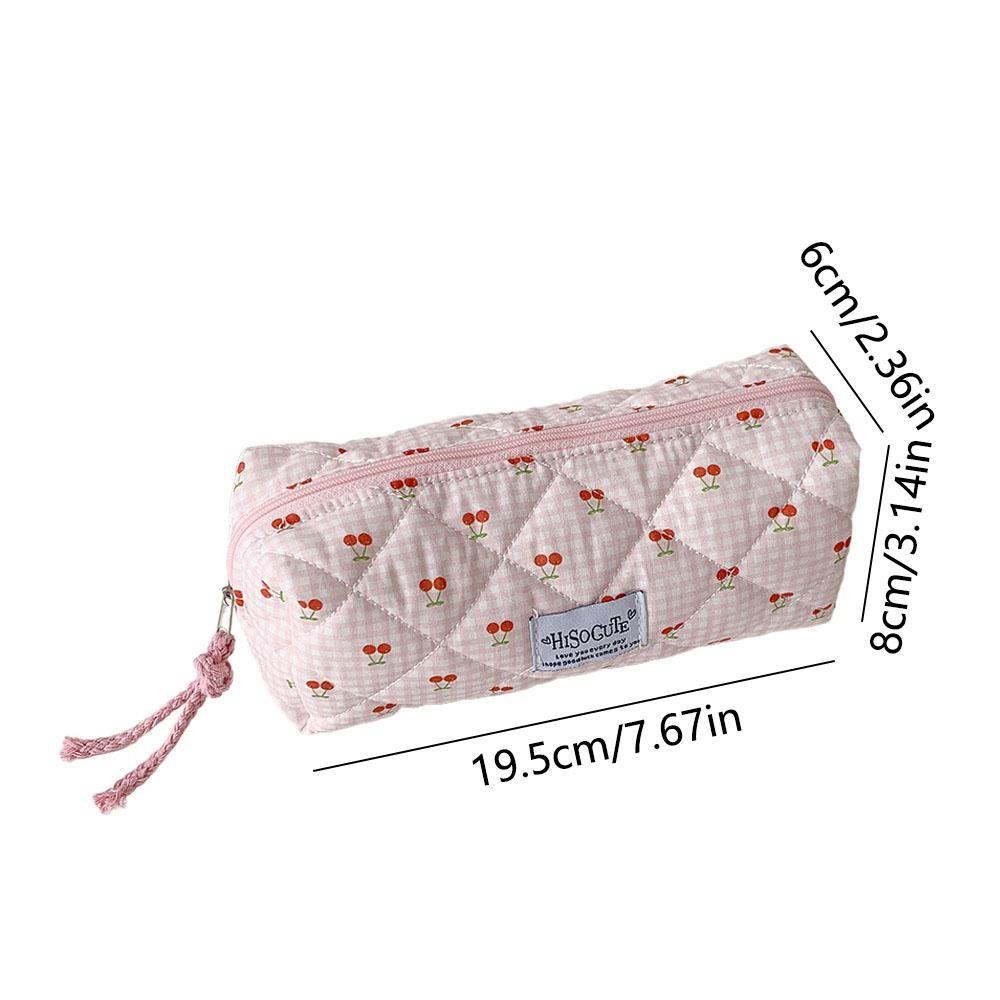 Cute Cartoon Cherry Pencil Case, Portable Stationery Organizer Bag, Adorable Cosmetics Storage Pouch, Ideal for Students
