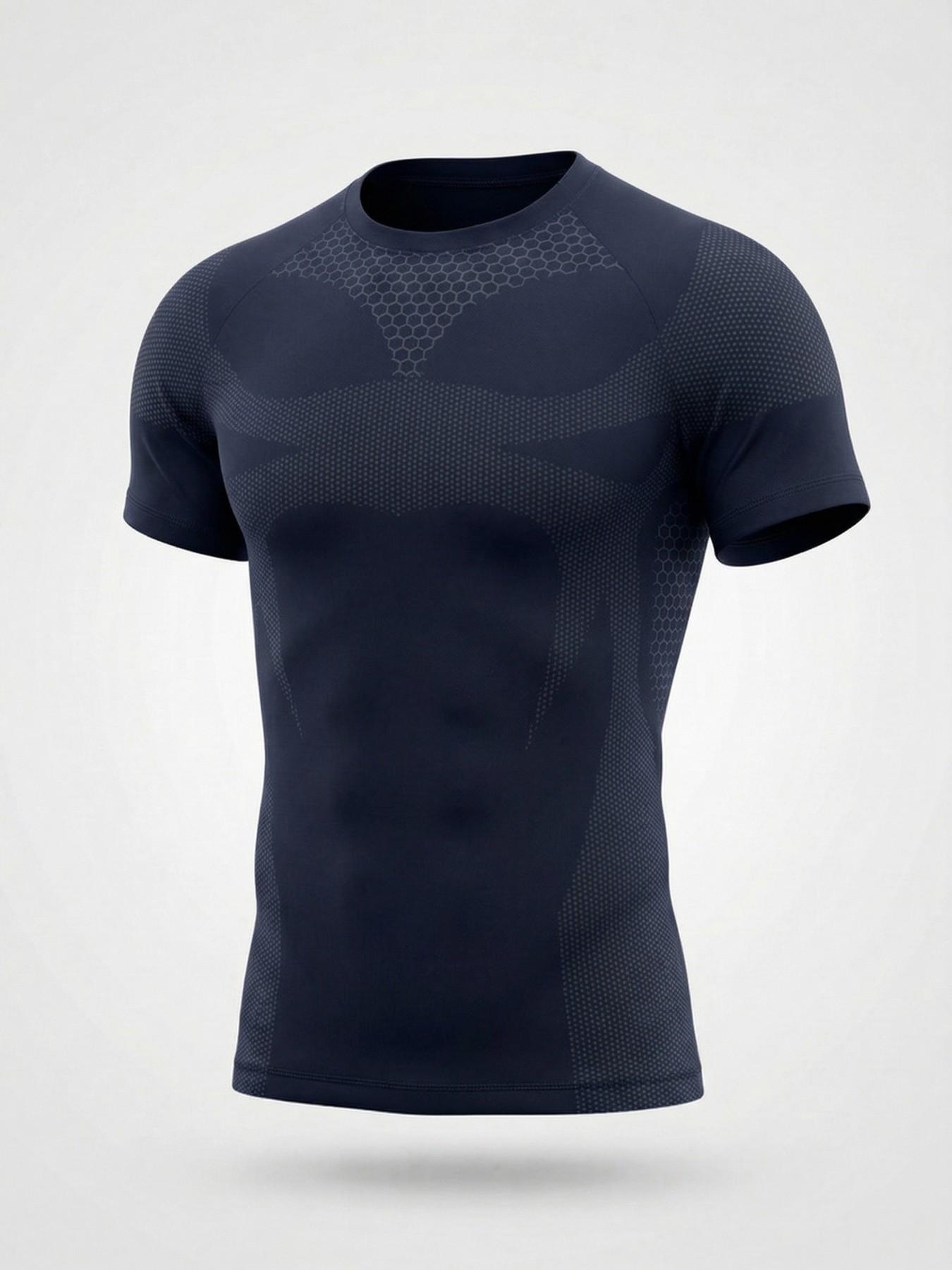 Trendy Snake Print Gym Short Sleeve Quick-Dry High Elastic Tight Fit Tee, Iron Training Show Figure Versatile Sports Top