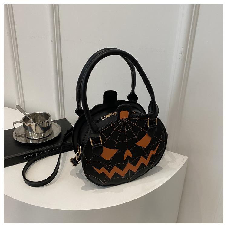 2026 New Jack-O'-Lantern Pumpkin Shape Handbag for Women, Contrast Color Simple Design, Shoulder Carry Crossbody Bag (Women's Handbags Category)