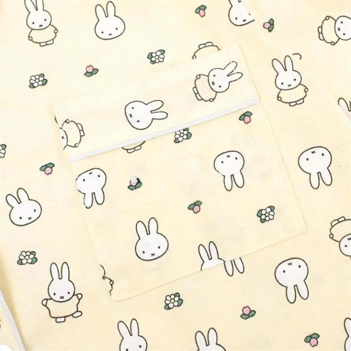 Kawaimiffy Rabbit Pajamas for Women's Autumn Winter Pure Cotton Long-sleeved and Long-pants Set Cute Cartoon Yellow Home Wear