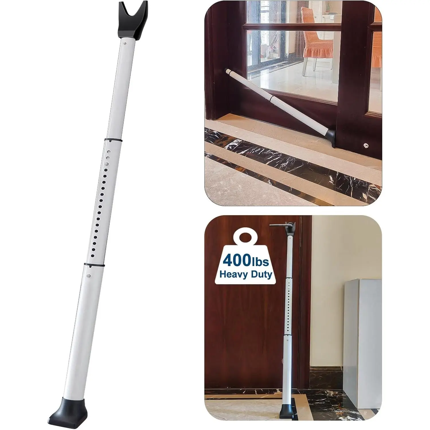 Door  Bar, Heavy Duty Door Stopper Jammer for Hotel | Locking  Bar for Door, Adjustable   Barricade for Apartment, Hotel Room and Screen Door
