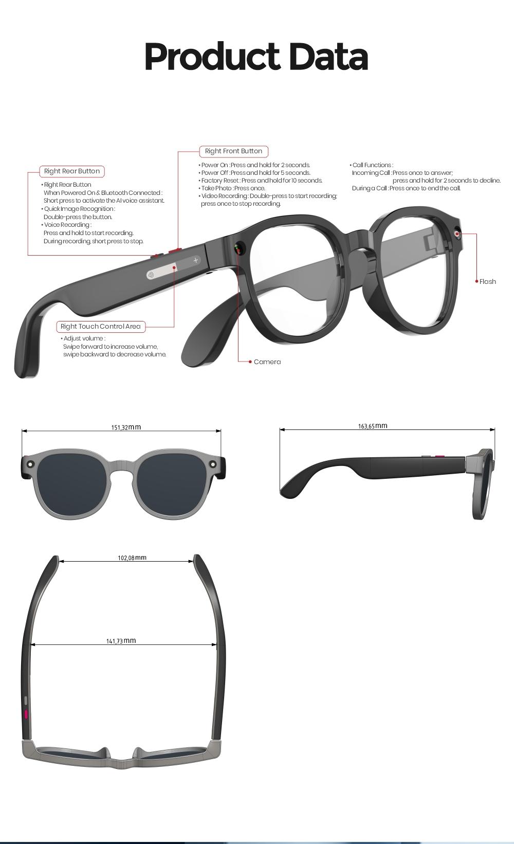 2026 New AIMB-S1 All-in-One AI Smart Camera Glasses, 1080P HD EIS Anti-Shake Video, AI Image Recognition & Voice Control, Bluetooth Audio Calls, Wi-Fi Transfer, Magnetic Charging, Lightweight Wearable Glasses for Travel, Sports & Daily Outdoor Use