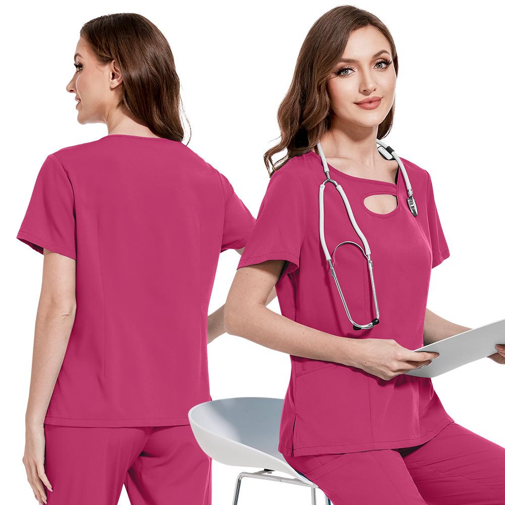 Frosted Set Doctor and Nurse Uniform Nursing Home and Beauty Salon Workwear Operating Room Outfit Frosted Texture, Skin-Friendly and Breathable Suitable for Daily Wear in Hospitals Nursing Homes Beauty Salons and Operating Rooms