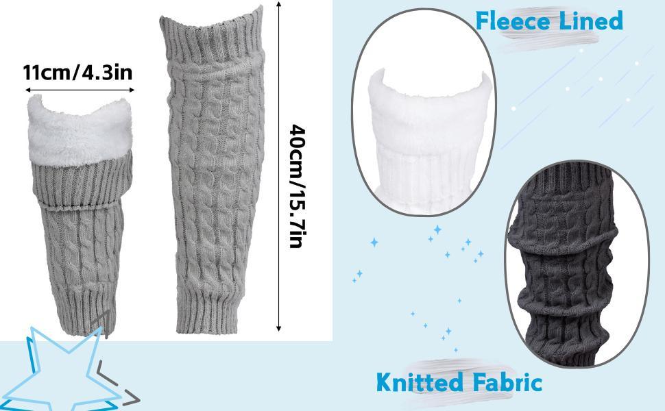 Fleece Lined Leg Warmers for Women Knit Leg Warmer for Skating | Soft Winter Leg Warmers Boot Socks for Cold Weather Outdoor and Daily Wear