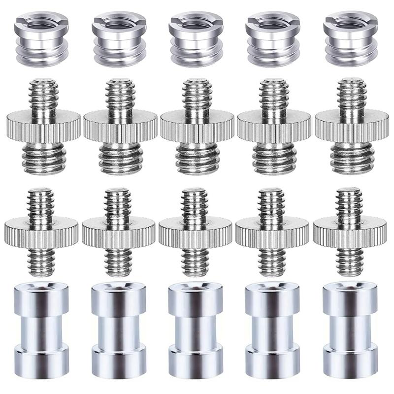 20/28/34 pcs Metal Screw Adapter Set for Cameras, Tripods & Monopods - 1/4" to 3/8" Converters, Variety of Sizes & Shapes, Ideal for Photography Enthusiasts, Camera Adapter
