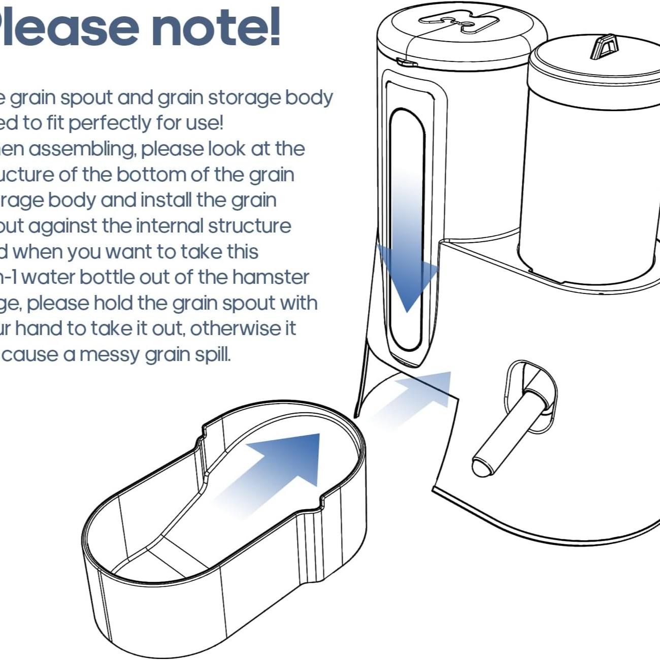 New Hamster Pet Water Bottle, Ball Rolling Drinking Device, Leak-Proof Vertical Design, Hanging Water Bottle and Food Bowl Combo, Hamster Accessories