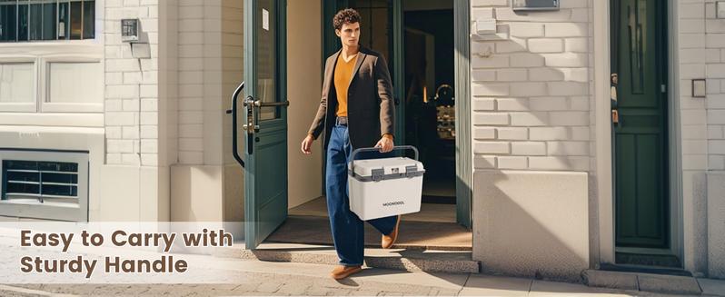 MOONCOOL 16L Insulated Cooler Box, Durable Waterproof Spacious with 72-Hour Ice Retention, Ergonomic Handle for Camping, Hiking, Beach Trips, and Outdoor Adventures