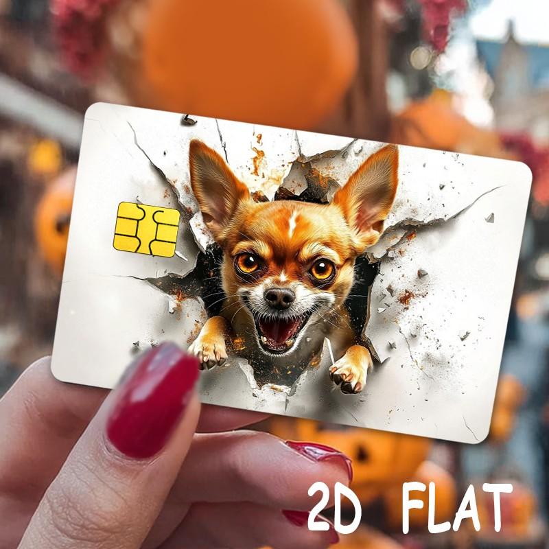 2-Pack Dog Pattern Credit Card Stickers, Ultra-Thin Waterproof Scratch-Resistant, Personalized Bank Card Decorative Stickers, Durable Waterproof Stickers
