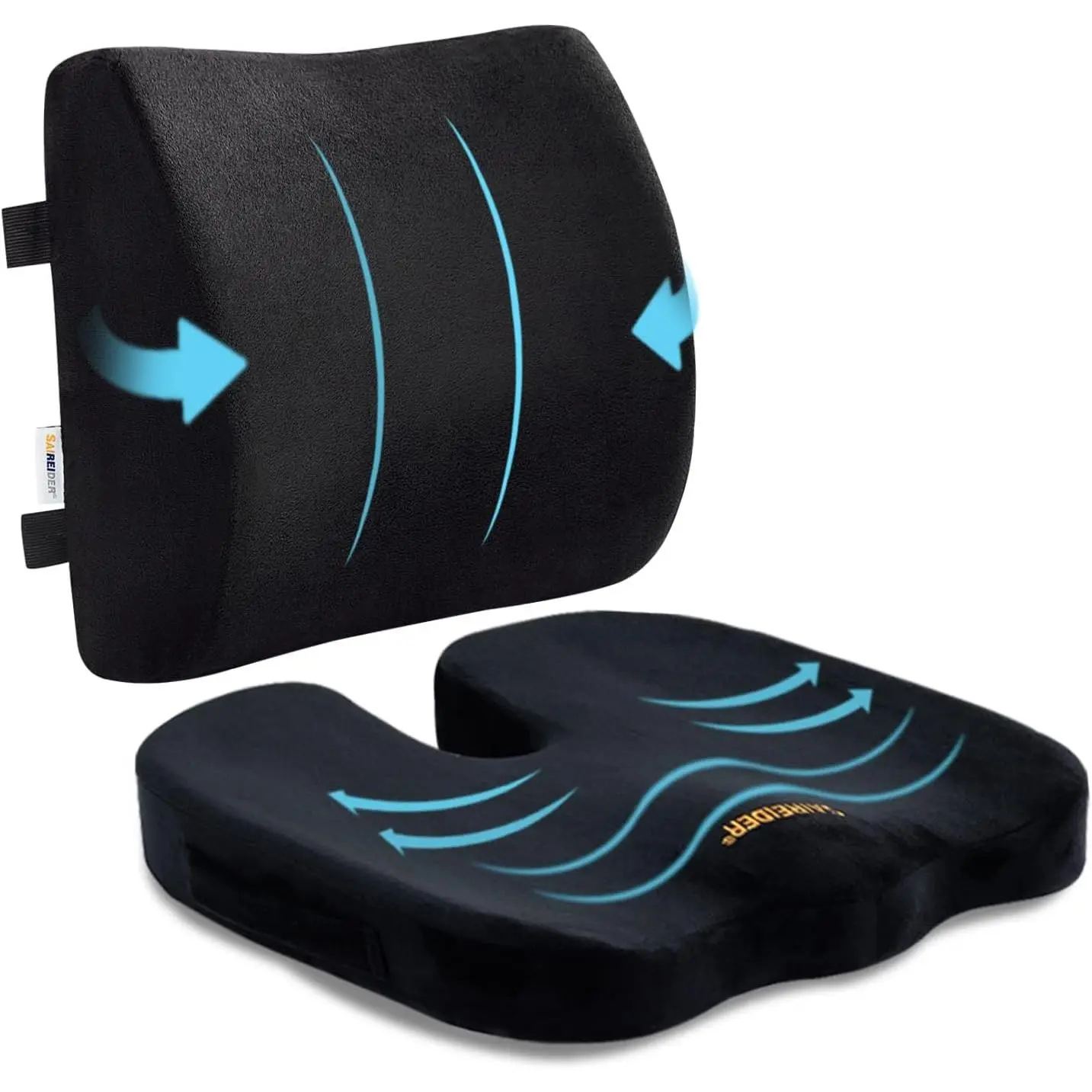 Seat Cushion&lumbar Pillow-black