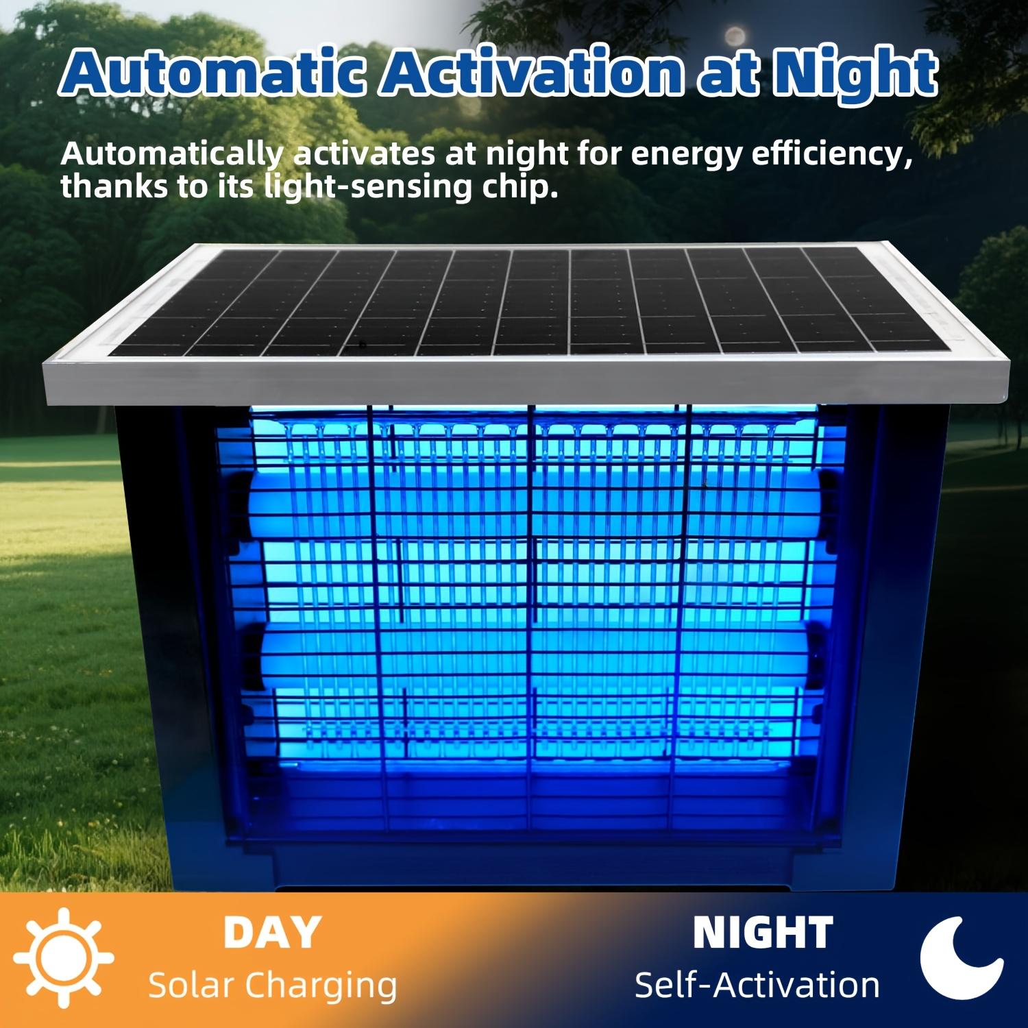 Solar Bug Zapper Outdoor for 2000 sq.ft Portable Rechargeable Mosquito Zapper with High Powered LED Light