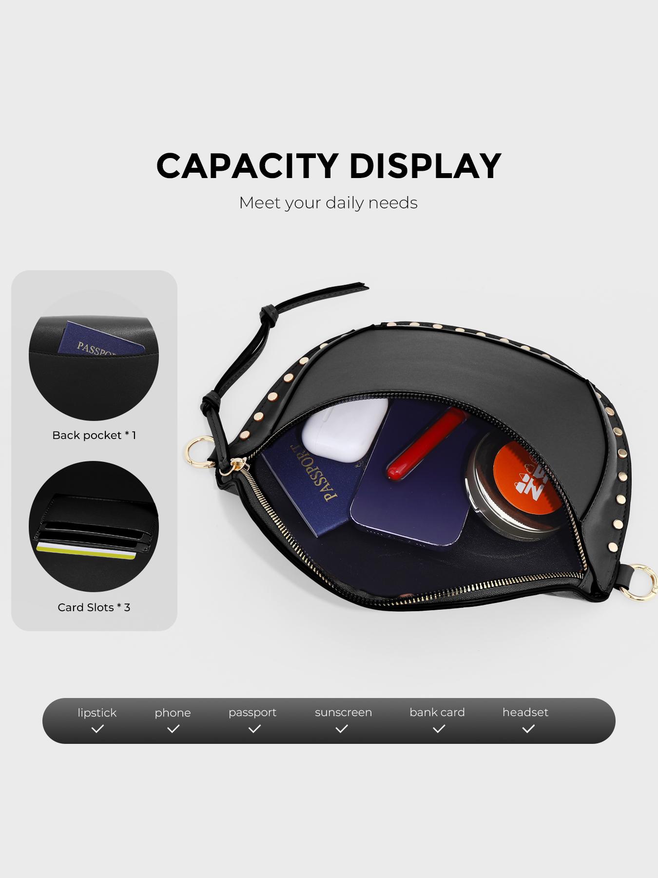 Heavy Duty Rivet Chest Bag Waist Bag Fashion Casual Large Capacity Crossbody Bag